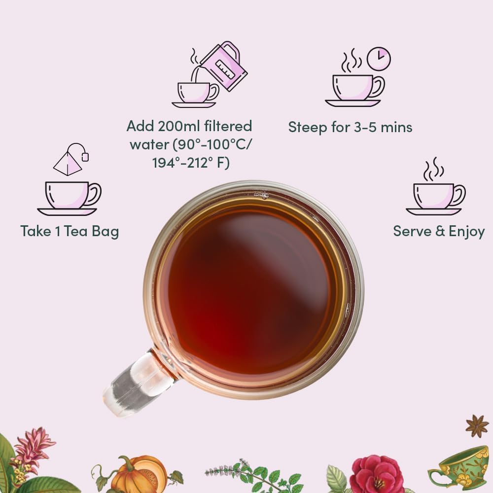 VAHDAM, Assorted Herbal Tea Sampler (18 Tea Bags, 9 Flavors) Caffeine-Free, Non-GMO | Double Infusion, Individually Enveloped Tea Bags | Herbal Tea Assortmen