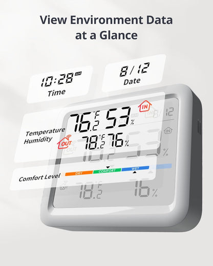 SwitchBot Meter Pro, Digital Hygrometer & Thermometer - Wireless Indoor Temperature & Humidity Monitor with Bluetooth App Control, Real-Time Alerts (1, Meter Pro)