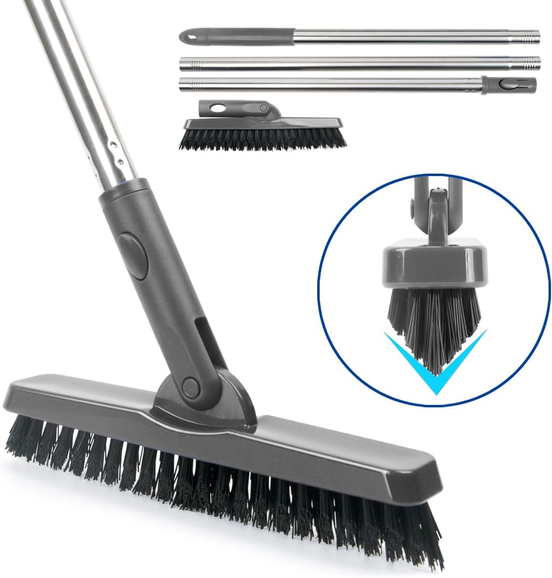 CELOX Grout Brush with Long Handle, Tile Grout Cleaner Brush for Tile Floors, for Shower Tile, for Cleaning Grout