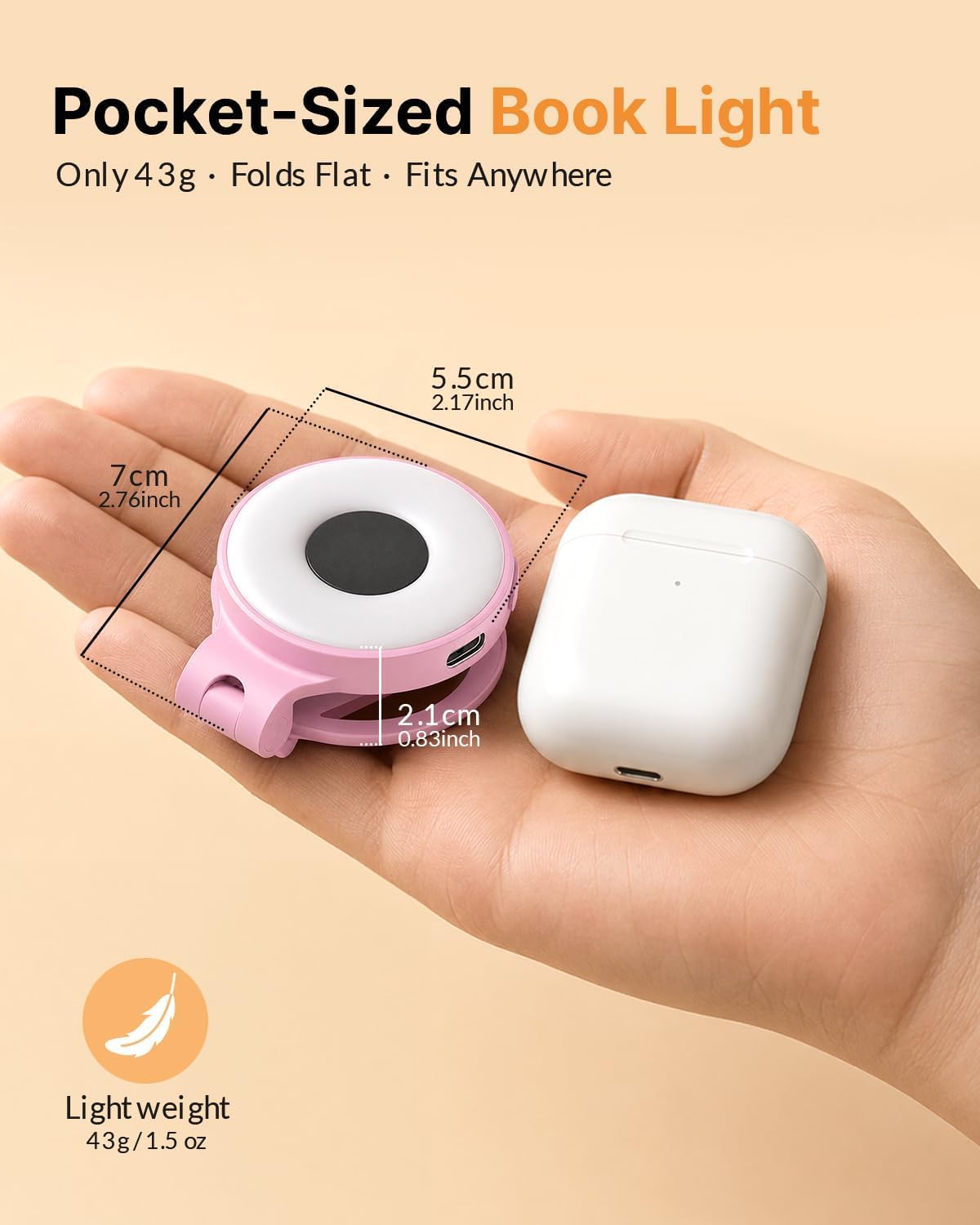 18 LED Rechargeable Clip On Book Light | 3 Color Temperatures, Stepless Dimming, Timer & Memory Function, Wide Beam Lighting, Bed Reading and Travel Use