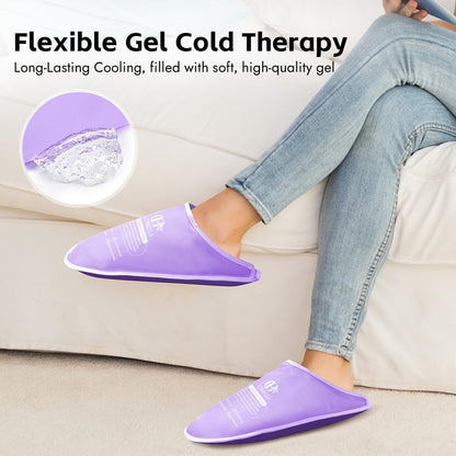 Gel Ice Pack Slippers for Foot Pain Relief, 1 Pair, Blue