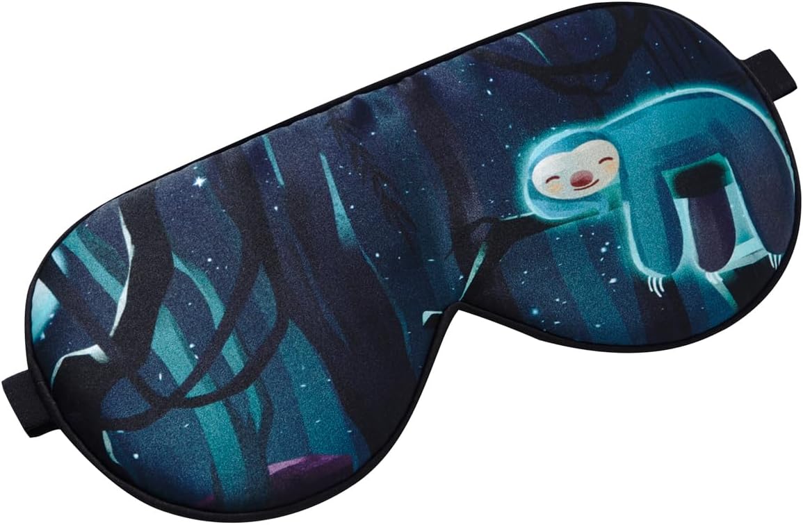 ALASKA BEAR Wraparound Style Organic Cotton Eye Mask with Padded Nose, Big Wide Headband and Large Coverage Ear Muff Sleeping Mask with Bottom Flap for Full Blackout, Dark Grey
