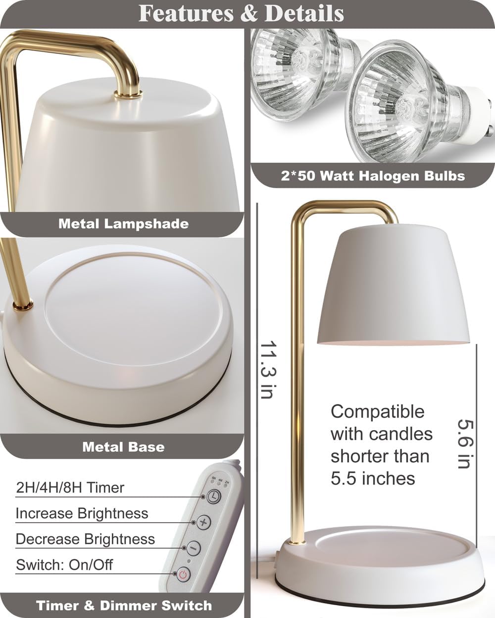 White Candle Warmer Lamp