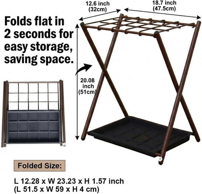 Folding Umbrella Storage Stand Rack Holder Organizer Bin for Entryway Home Commercial Office Décor with Drip Tray