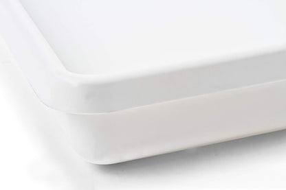 Camco Low Profile Washing Machine Drain Pan with PVC Fitting, 29 inch x 33 inch ID and 31 inch x 35 inch OD - Protects Your Floors from Washing Machine Leaks - Easy to Use - Pewter - 20788