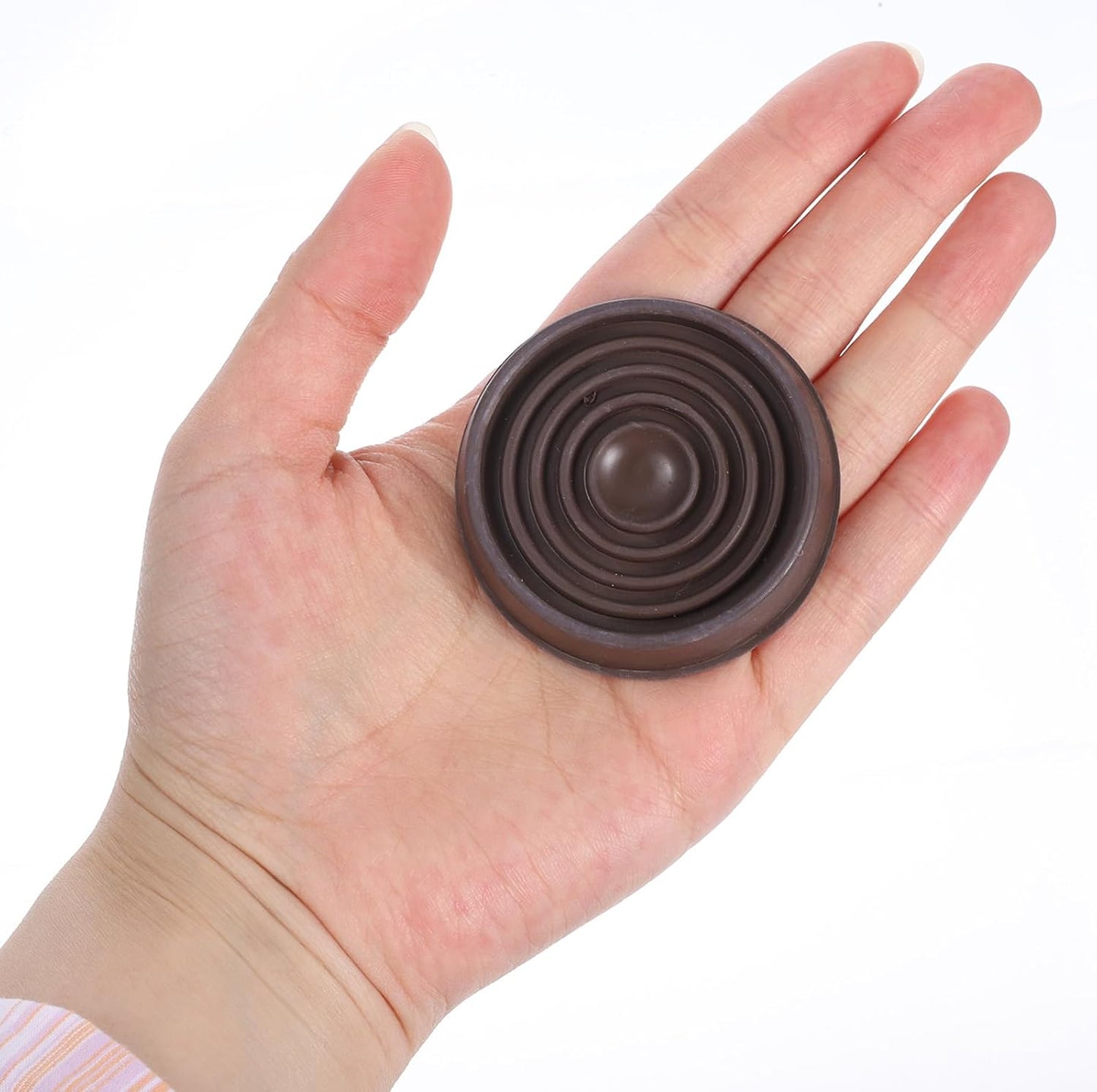 5 PCS 1.5 X 1.5 Inch Round Rubber Caster Cups, Non Slip Furniture Casters Cup Brown Furniture Coasters Furnitures Leg Protectors Anti Slide Floor Protector for Bed Couch Chair Table Stoppers