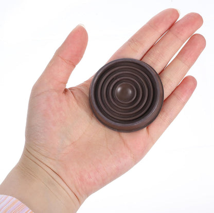 5 PCS 1.5 X 1.5 Inch Round Rubber Caster Cups, Non Slip Furniture Casters Cup Brown Furniture Coasters Furnitures Leg Protectors Anti Slide Floor Protector for Bed Couch Chair Table Stoppers
