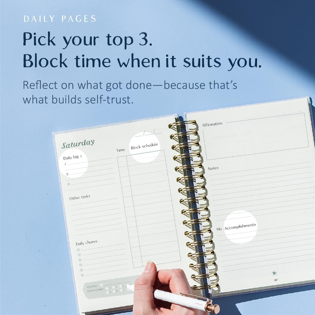 The ADHD Planner for Adults - Undated Daily & Weekly ADHD Journal for Disorganized People, 90 Days - Habit Tracker, Record Emotions & Mood - Academic Goals - Structure & Focus for Adults Brains