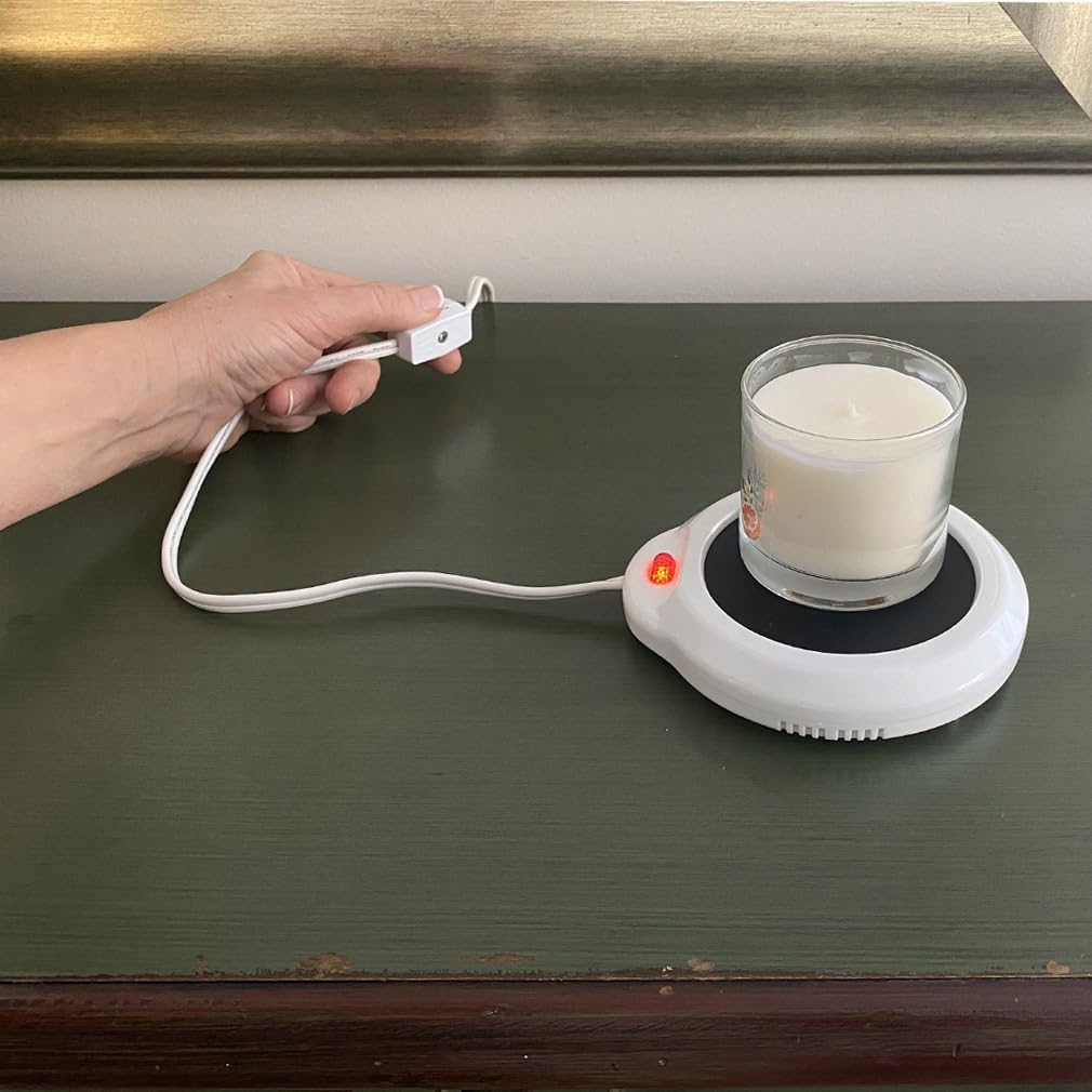 Evelots Electric Desk Cup Warmer - Candle Warming Plate - Coffee Mug Heater - Also Great for Hot Tea, Hot Chocolate, Soup, Scented Candles - On/Off Indicator Light