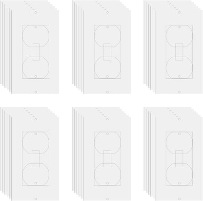 50 Pack Outlet Gasket, 4.21x2.44 Inch EVA Draft Stopper Insulation | Fits Duplex Toggle Rocker Plates, Safe Odorless EVA, 2-Minute Peel-Stick, Winter Draft Summer Cool