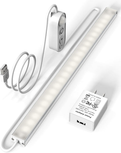 ASOKO Motion Sensor Dimmable Led Under Cabinet Light, 12" Cool White | ASOKO Motion Sensor Dimmable Led Under Cabinet Light, 12" Plug in Cool White 6000K Bar for Kitchen Counter Closet