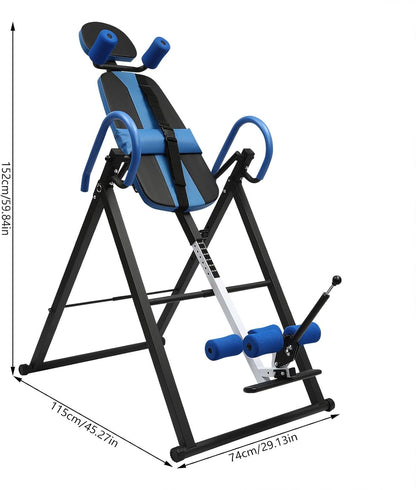 Inversion Table for Back Pain Relief, 330.7lbs Capacity Heavy Duty Inversion Teeter Table with Adjustable Safety Belt & Headrest, Home Back Stretcher Decompression Equipment