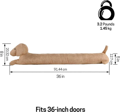 SWISSELITE 36 Inch Under Door Stopper, Decorative Door Noise Blocker | Weighted 3.2 Pounds Animal Air Draft Stopper Soundproof Energy Saver for Door & Window