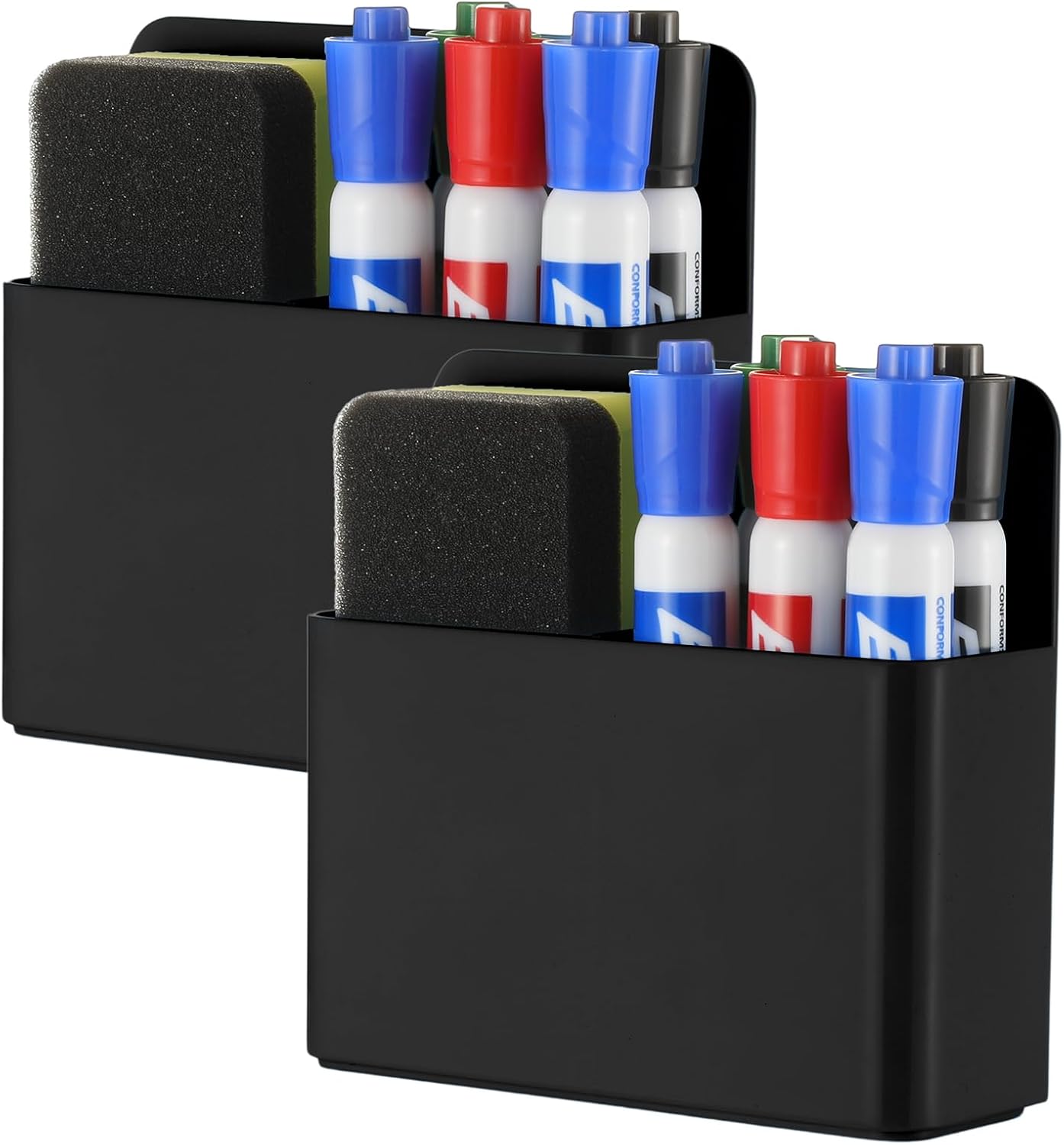 Camelmother 2Pcs Magnetic Dry Erase Marker Holder For Whiteboard Fridge | 2Slots Locker Accessories Teacher Classroom Must Haves Fridge magnets