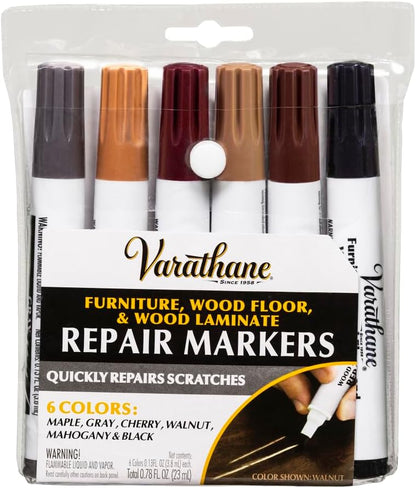 Varathane 347840 Wood Stain Repair Marker Kit, Assorted Warm Tones