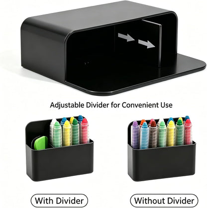 3 Pack Magnetic Pen Holder, Strong Magnetic Dry Erase Marker Organizer with Generous Compartments, Pen Pencil Organizer for Whiteboard, Fridge, Home Office School, Black