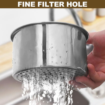 Drain Basket for Kitchen Sink, Stainless Steel Swan Sink Strainer Basket, Multifunction Hanging Sink Strainer Colander Drain Basket Quick Drain Kitchen Tools for Hanging Filter Basket Food Waste (1)