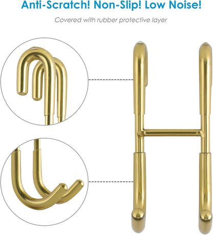 Shower Door Hooks (2-Pack), Towel Hooks for Bathroom Frameless Glass Squeegee Hooks, Black