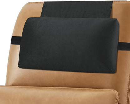 Head Recliner Pillow Adjustable Shredded Memory Foam Headrest Pillows for Recliner Chairs,Non-Slip Velvet Cushion for Pain Relief Neck Support Pillow for Travel Home Sofa Armchair with Zipper Cover