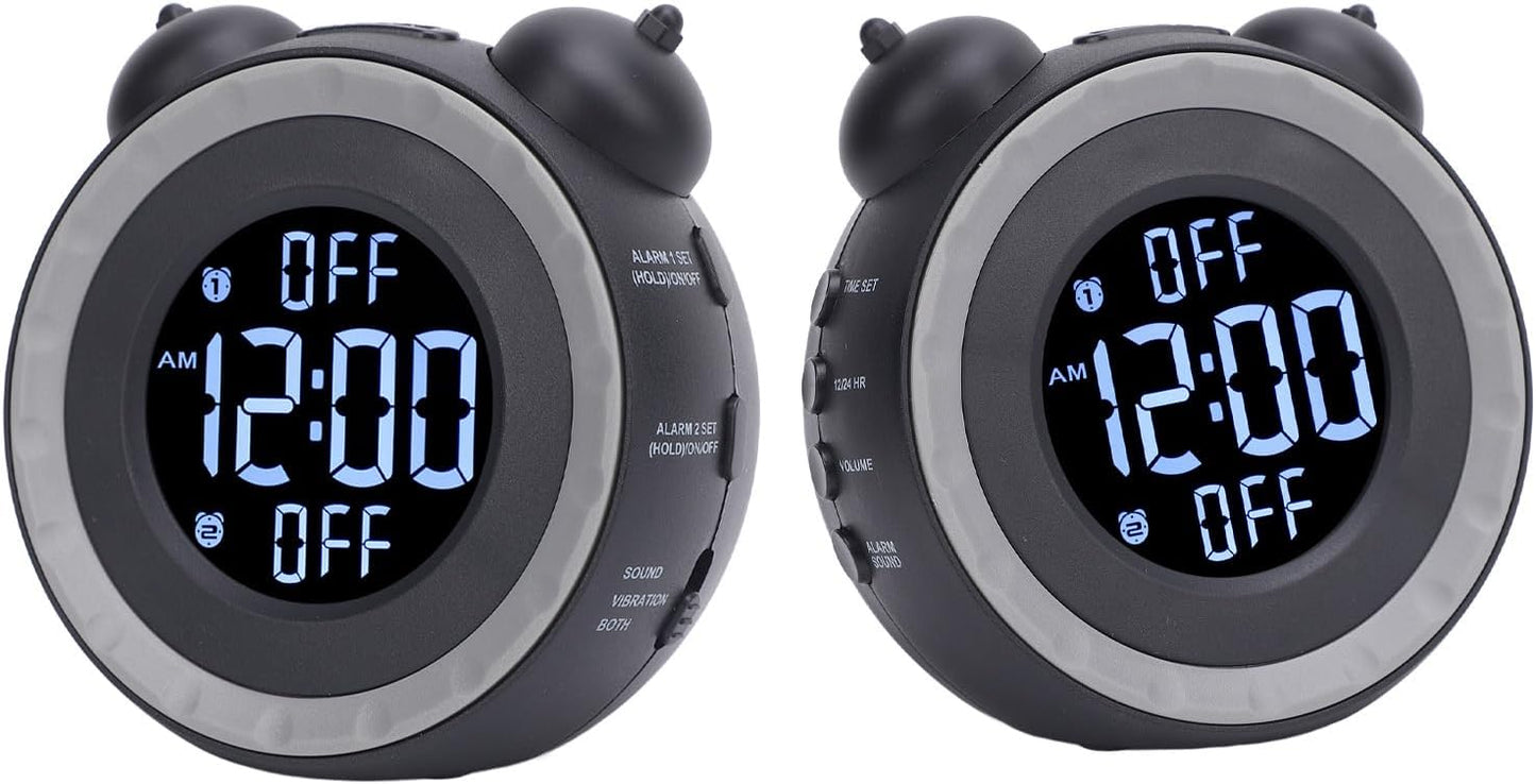 Extra Loud Alarm Clock with Bed Shaker Adjustable Volume Vibrating Bed Shaking Alarm Clock for Heavy Sleepers ABS Material