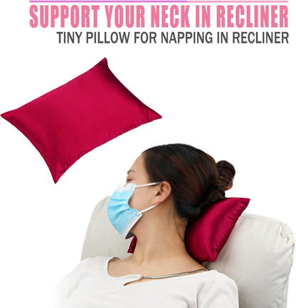 Small Neck Pillow for Recliner Chair Neck Support Pillows Pain Relief Plump Adjustable Filling Nap Airplane Sleeping Little Cushion Minky Dot Dark Gray