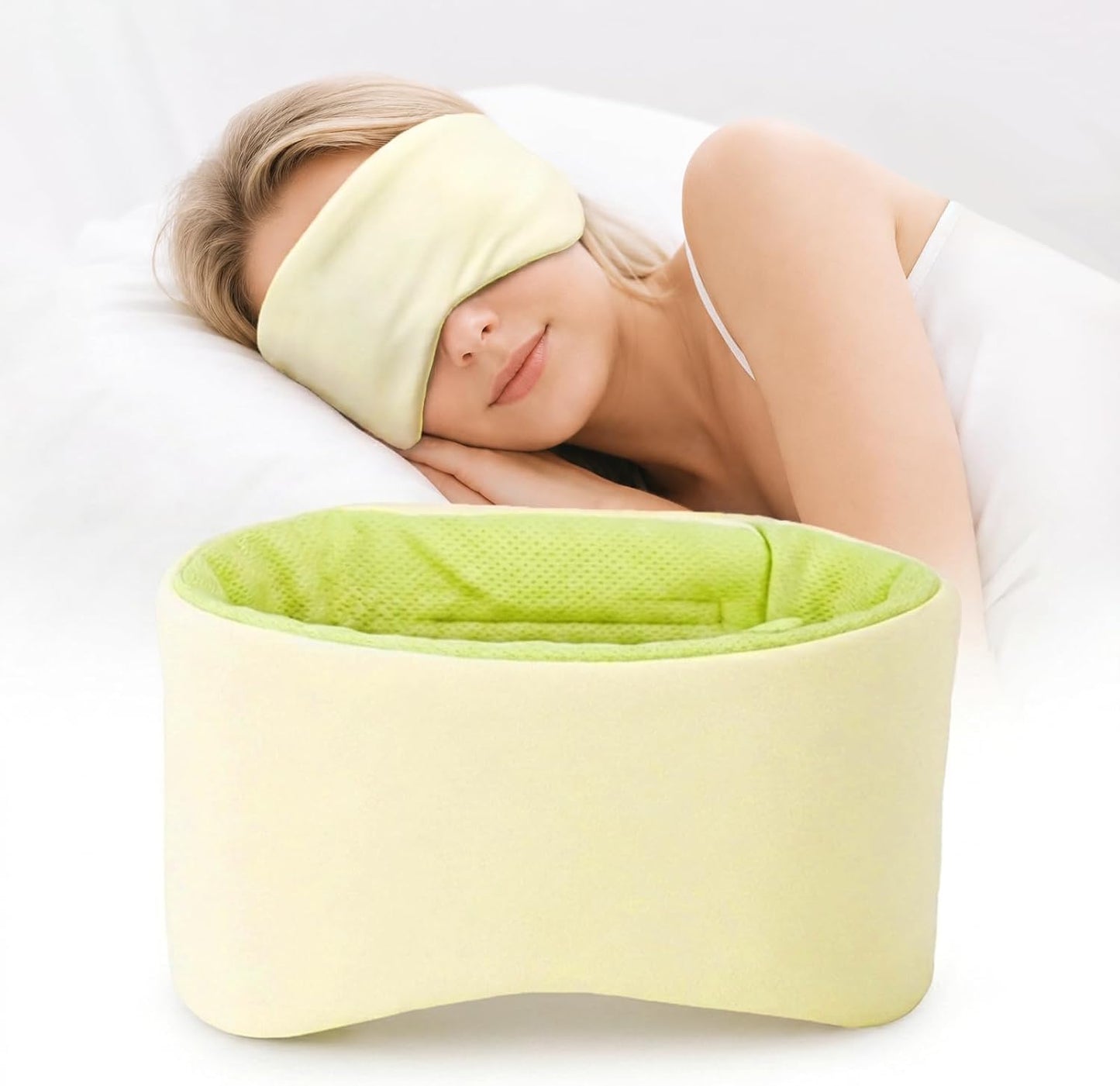 Sleep Mask for Women Men, Reversible Eye Mask Sleeping with Cozy & Cooling Sides, Adjustable Velcro Band, Blackout Face-Hugging Padded Eye Cover for Sleeping Travel Office, Grey/White