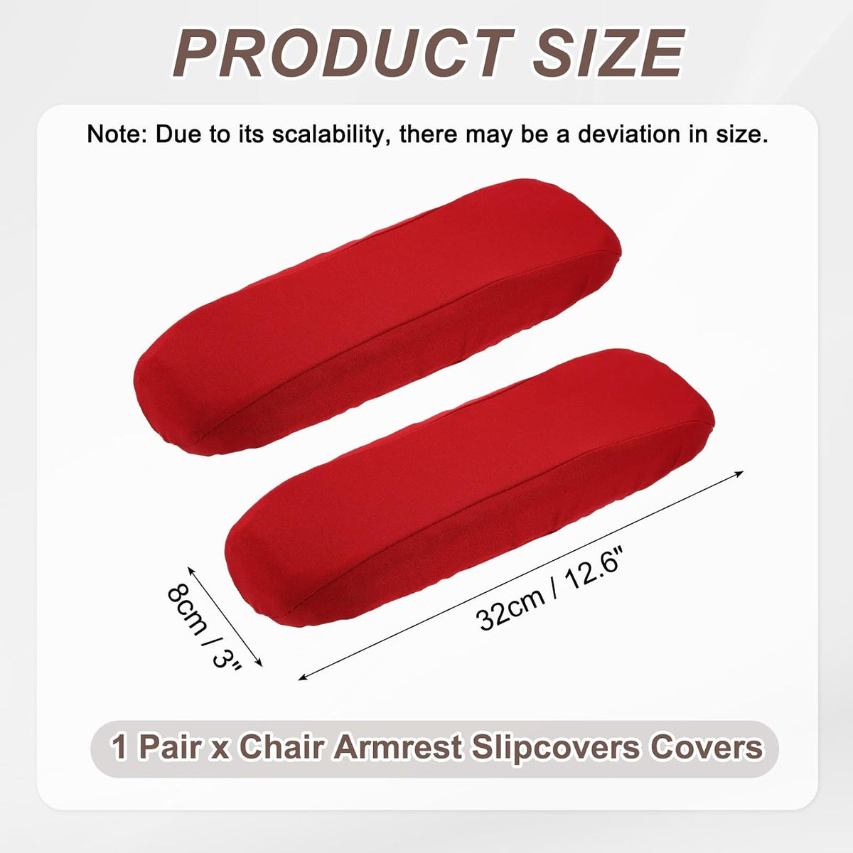uxcell Chair Armrest Slipcovers Covers, 32 x 8cm Polyester Removable Seat Hand Rest Protector for Office Chairs Desk Chair(Dark Gray)