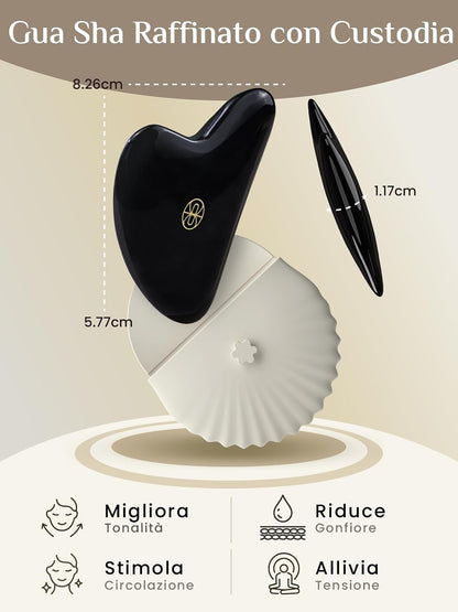 Rena Chris Gua Sha Facial Tools, Stainless Steel Guasha Tool for Acupuncture, Manual Massage Tool for Jawline Sculpting and Puffiness Reducing, Gua Sha Facial Massage Tool, Skin-Care Gift (Silver) | Face Massage Tool for Jawline Sculpting, Puffiness