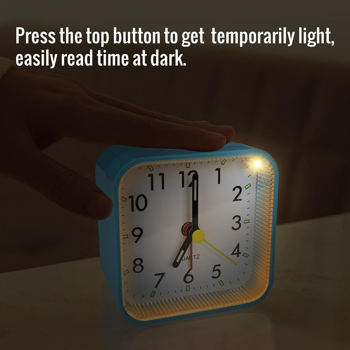 Lamisola Small Analog Travel Alarm Clock, Battery Operated Desk Table Shelf Clock for Kids, Quieter Bedside Alarm Clocks for Bedrooms Bathroom Living Room Kitchen, Black