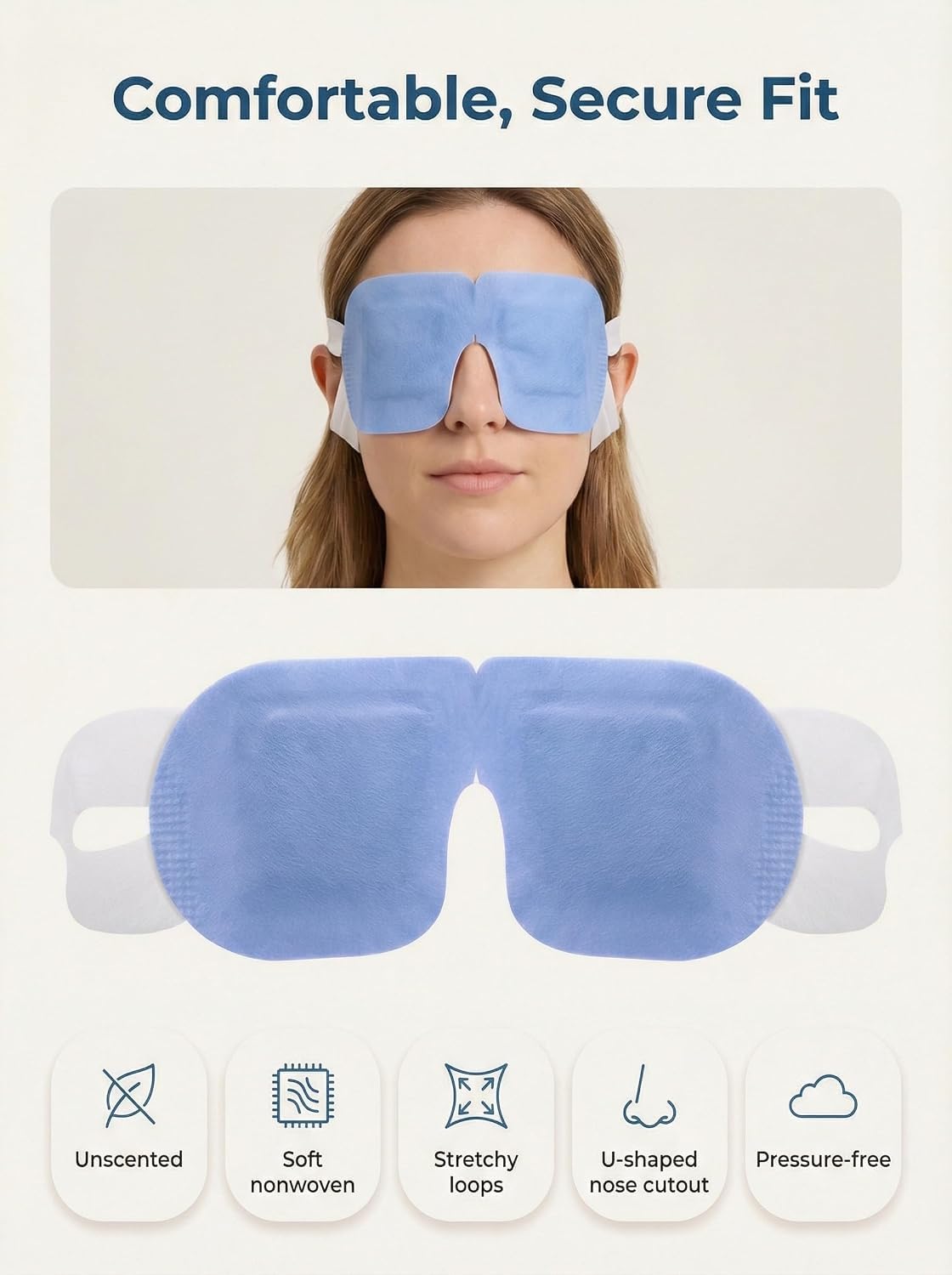 16 Pack Steam Eye Masks for Dry Eyes, Disposable Self-Heating Warm Compress
