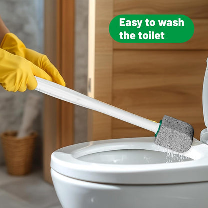 Pumice Stone Toilet Bowl Cleaner, 10 Pack, 11.8Inch Long Handle | Bathroom Cleaner Brush, Toilet Wand Refills, Remove Hard Water Stains, 1 Wand Included