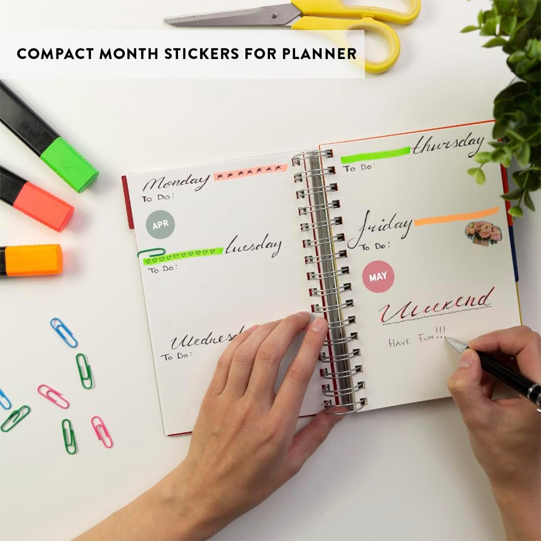 Andaz Press Colorful 7 Days of Week Stickers, Day Week Calendar Stickers for Adults Planner Day Dots Food Labels for Food Containers Date Calendar Planner Stickers Week Day Sticker Labels, 480-Pack