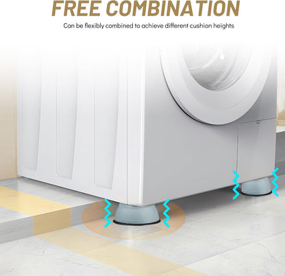 Anti-Vibration Washing Machine Feet,Floor Protector for Appliance&Furniture | 8PCS set,Anti Slip,Noise Reduction
