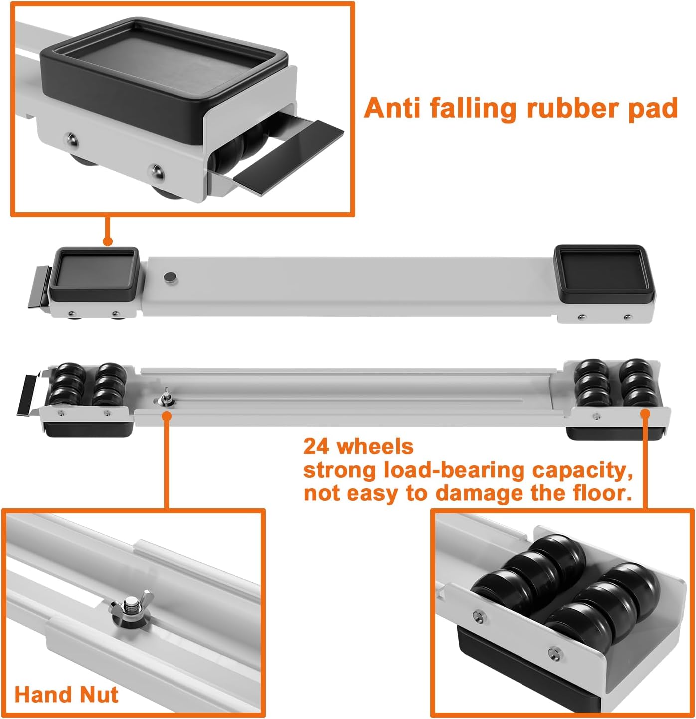 Appliance Rollers Heavy Duty,Max 32in,Second Generation Extendable Appliance Rollers Mobile Washing Machine Base Easily Move Washing Machines, Dryers, Refrigerators, Furniture (White)
