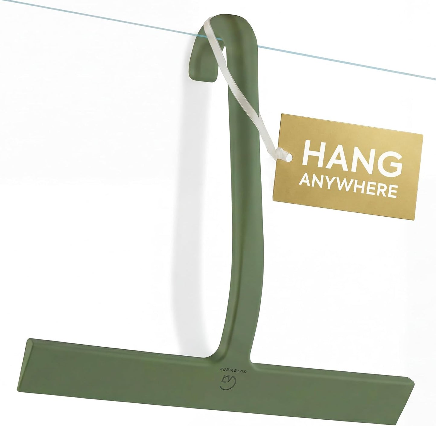 Shower Squeegee for Glass Doors, 10″ Black with No-Drill J-Hook | Hang Anywhere Without Adhesive, Seamless One-Piece Silicone, Encased Steel Core, Streak-Free Shower Squeegee for Glass & Tile