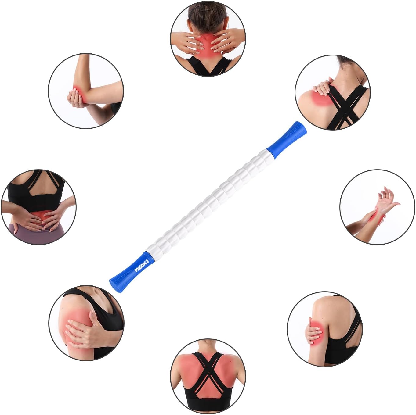 Wooden Cellulite Massage Roller for Legs and Thighs - Handheld Fascia Blaster Tool for Muscle Relief, Lymphatic Drainage & Body Sculpting - Anti Cellulite Massager for Women and Men (12 Wheel)