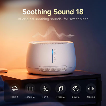 White Noise Machine,Sound Machine for Sleeping,Sleep Aid for Adults Baby,18 Non-Looping Sounds,ZenNap App Included 500+ Hi-Fi Audios,8-Sounds Mixing,Office,Travel,Home