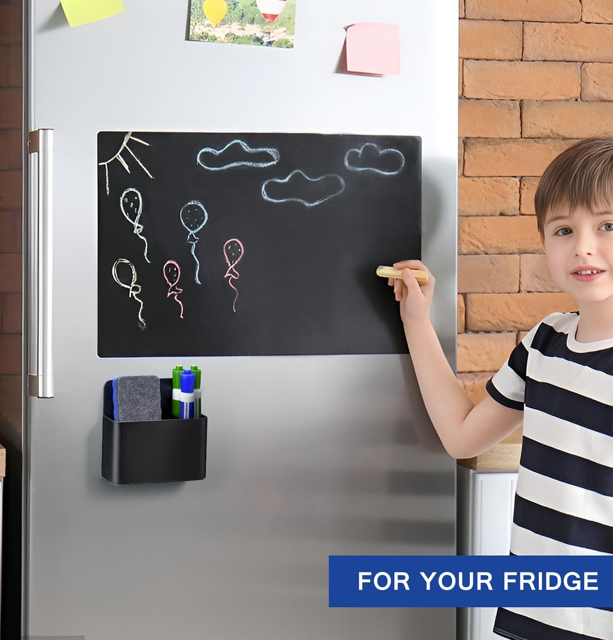 Magnetic Dry Erase Marker Holder, Magnetic Pen Holder, Black | Whiteboard Marker Holder, Magnetic Marker Holder for Fridge, Whiteboard, Locker, Magnetic Cup for Dry Erase Board, 1 Pack