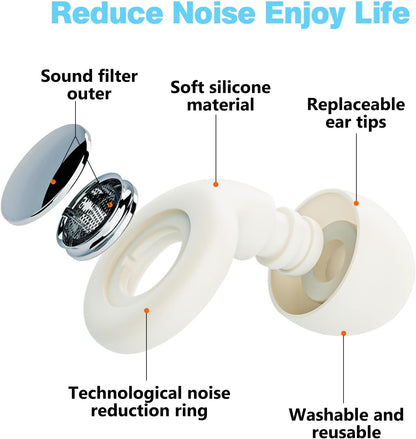 Ear Plugs for Sleeping Noise Cancelling – 30dB Reusable Silicone Earplugs with 8 Ear Tips & Case, Ideal Sleep Ear Plugs, Soft & Cozy Hearing Protection for Sleep, Concerts, Work, Travel & Focus