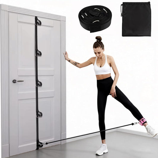 Multi Loop Door Anchor Strap for Resistance Bands, 16.4ft Heavy Duty Anchor System with Multiple Loops, Punch-Free Workout Strap with Storage Bag for Home Gym, Full Body Training & Physical Therapy