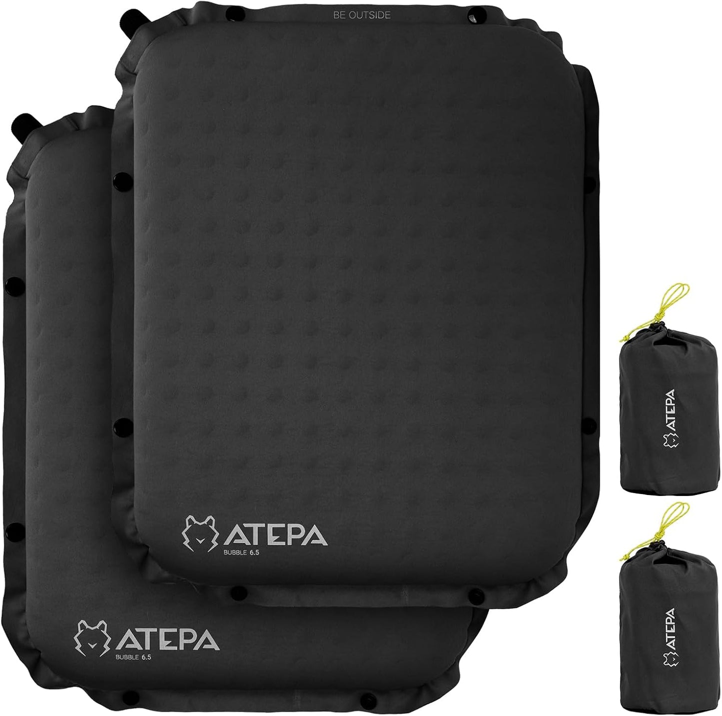 ATEPA Inflatable Seat Cushion | 2" & 2.5" foam core seat pad, Self inflating, Compact, Stadium, Airplane, Travel, Camping, Hiking, Sports events