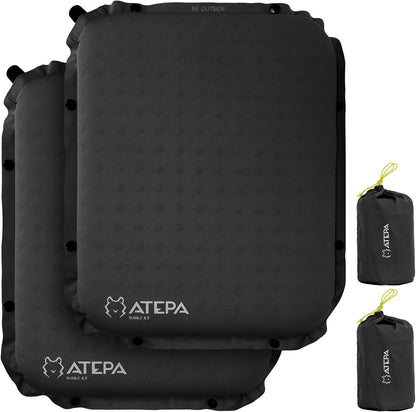 ATEPA Inflatable Seat Cushion | 2" & 2.5" foam core seat pad, Self inflating, Compact, Stadium, Airplane, Travel, Camping, Hiking, Sports events