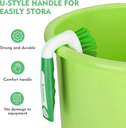 SetSail Scrub Brush, Heavy-Duty Scrub Brushes for Cleaning with Stiff Bristles Cleaning Brush for Shower, Bathroom, Carpet, Kitchen and Bathtub Scrubber - 2 Pack | Durable Bristles Ergonomic Non-Slip Tpr Grip. U-Style Hanging Loop for Storage. Use for