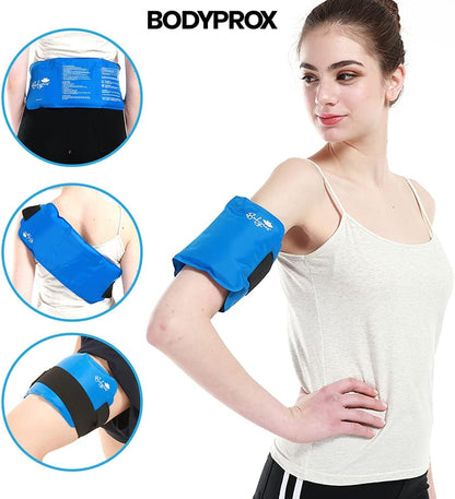 BODYPROX Pain Relief Ice Pack with Strap for Hot & Cold Therapy, Microwave Heat Pad for Back Shoulder, Neck, Waist, Calves and Hip