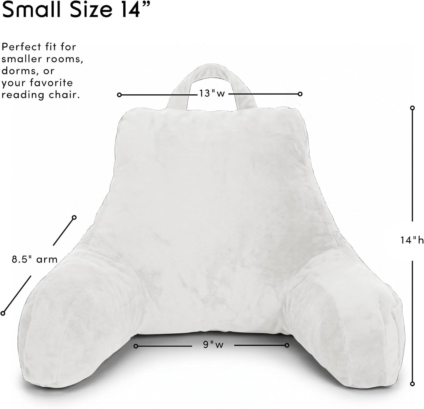 Nestl Reading Pillow with Shredded Memory Foam, Designed for Sitting Up in Bed and Couch, Back and Arms Adjustable Support for Adult & Teens Backrest Pillows for Reading, with Washable Cover Dark Grey
