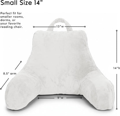 Nestl Reading Pillow with Shredded Memory Foam, Designed for Sitting Up in Bed and Couch, Back and Arms Adjustable Support for Adult & Teens Backrest Pillows for Reading, with Washable Cover Dark Grey