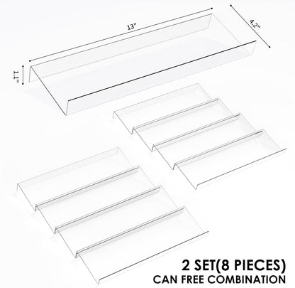 Jadehom Spice Drawer Organizer, 4 Tier Clear Acrylic Expandable From 13" to 26" Seasoning Jars Drawer Insert, Kitchen Drawer Spice Rack Tray for Cabinet/Countertop