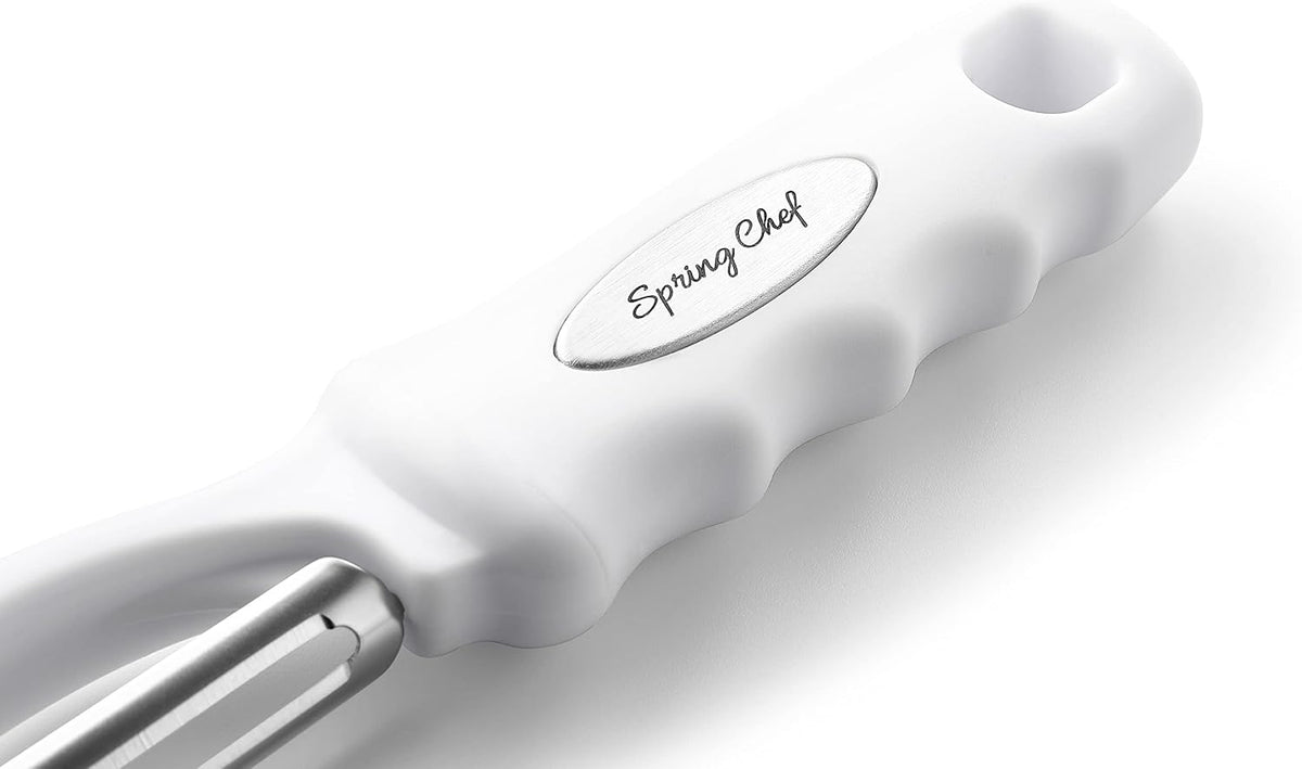 Spring Chef Swivel Potato Peeler for Kitchen with Ergonomic Handle, White