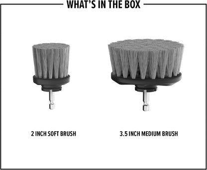 Dirt Devil Soft Bristle Cleaning Brush Set, Includes 2" & 3.5" Brushes | For Use on Glass, Hardwood, Ceramic and More, Gentle Cleaning, Scrubber Brush Drill Attachment for Cleaning