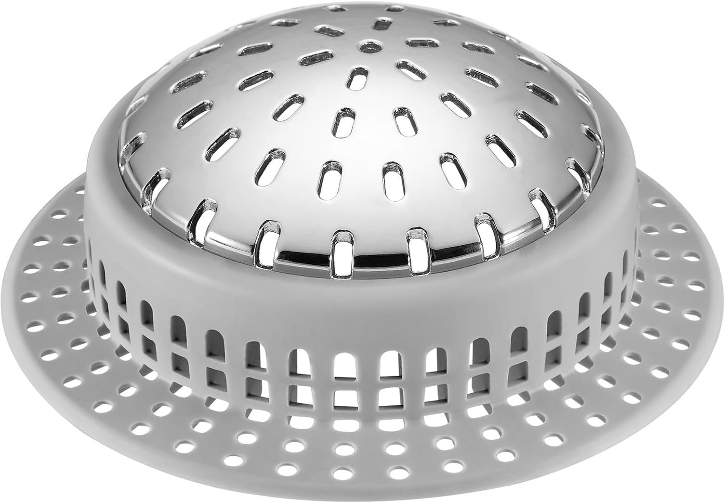 Aluvor Bathtub Drain Hair Catcher Shower Drain Cover Sink Drain Protector | Bathroom Sink & Bathtub Drain Strainer for Pop-Up & Regular Drains, grey
